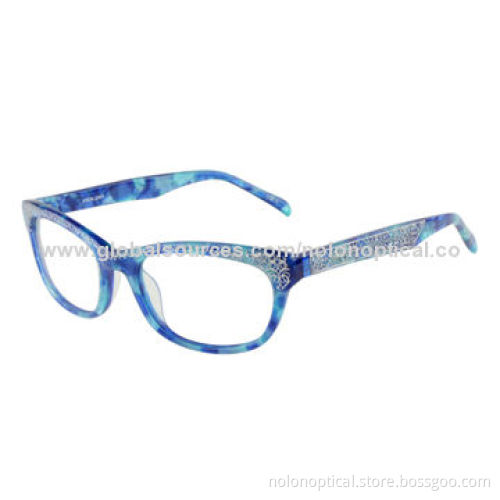 Acetate Eyeglasses with Metal Piece Pattern InsertNew
